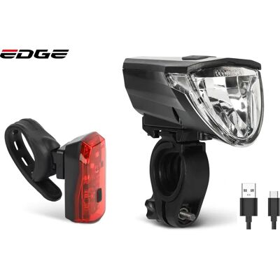 Razor fietsverlichtingsset - 60 Lux USB - StVZO goedgekeurd Razor fietsverlichtingsset - 60 Lux USB - StVZO goedgekeurd