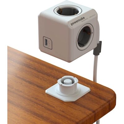 Allocacoc PowerCube Gris - Multiprise avec USB et 4 prises Schuko - Publicité Allocacoc PowerCube Gris - Multiprise avec USB et 4 prises Schuko - Publicité