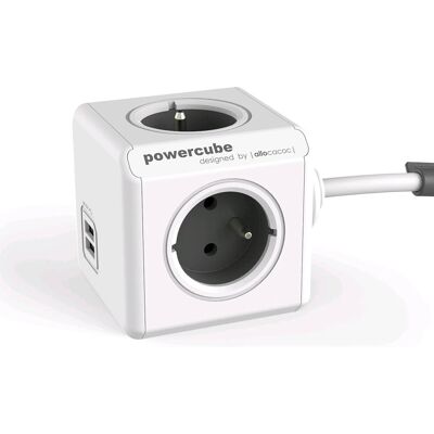 Allocacoc PowerCube Extended USB E(FR) - Mehrfachsteckdose 4 Steckdosen & 2 USB-Anschlüsse Allocacoc PowerCube Extended USB E(FR) - Mehrfachsteckdose 4 Steckdosen & 2 USB-Anschlüsse