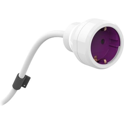 Allocacoc Modell 8001/EUPE3M Verlängerungskabel - 3m, Magenta, Weiß - Stromverlängerung Allocacoc Modell 8001/EUPE3M Verlängerungskabel - 3m, Magenta, Weiß - Stromverlängerung