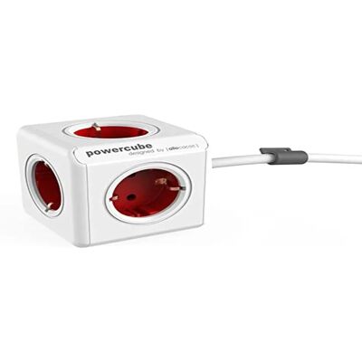 Allocacoc PowerCube Extendido - 5 Tomas + USB Rojo Allocacoc PowerCube Extendido - 5 Tomas + USB Rojo