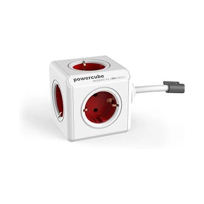 Extensión de corriente Allocacoc PowerCube Extendida - Rojo/Blanco - 5 Tomas Extensión de corriente Allocacoc PowerCube Extendida - Rojo/Blanco - 5 Tomas