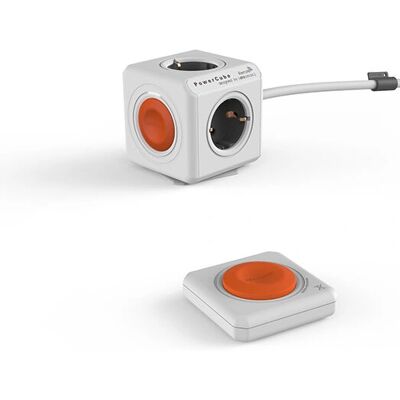 Allocacoc PowerCube Esteso con Telecomando - Arancione/Bianco/Grigio - Prolunga di Energia Allocacoc PowerCube Esteso con Telecomando - Arancione/Bianco/Grigio - Prolunga di Energia