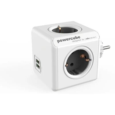 Allocacoc PowerCube Original USB Netzverlängerung - 4 Steckdosen - Grau-Weiß Allocacoc PowerCube Original USB Netzverlängerung - 4 Steckdosen - Grau-Weiß