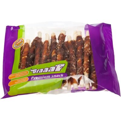 Braaaf Eendenvlees Roll Sticks voor Honden - 12,5cm, 30 stuks Braaaf Eendenvlees Roll Sticks voor Honden - 12,5cm, 30 stuks