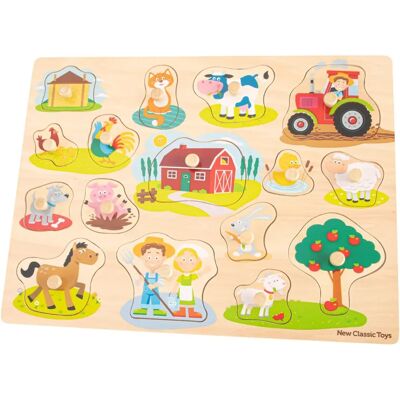 Rompecabezas de granja de madera - 17 piezas de New Classic Toys Rompecabezas de granja de madera - 17 piezas de New Classic Toys
