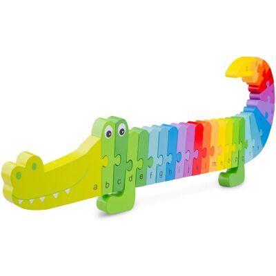Krokodillpussel från New Classic Toys - Utbildningsleksak i trä med alfabet Krokodillpussel från New Classic Toys - Utbildningsleksak i trä med alfabet