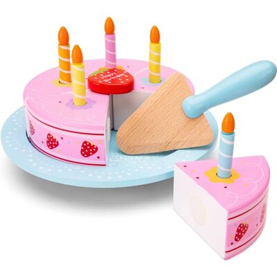 New Classic Toys Ensemble de Gâteau en Bois - Anniversaire New Classic Toys Ensemble de Gâteau en Bois - Anniversaire