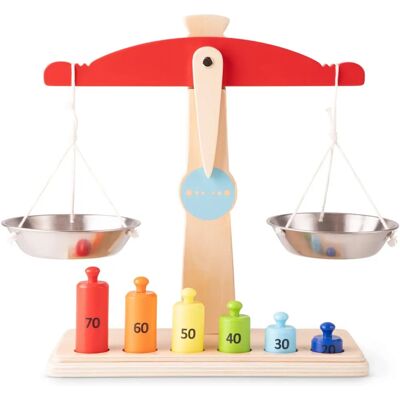 New Classic Toys Wooden Balance with 6 Weights - Toy for Kids New Classic Toys Wooden Balance with 6 Weights - Toy for Kids