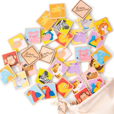 New Classic Toys Houten Dieren Memory - 32 stuks - 3 jaar+ New Classic Toys Houten Dieren Memory - 32 stuks - 3 jaar+