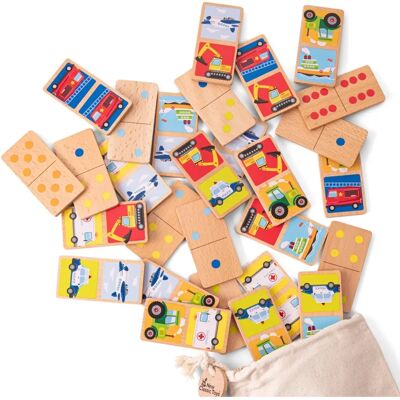 Dómino Houten Voertuigen - Puzzelspel voor kinderen Dómino Houten Voertuigen - Puzzelspel voor kinderen
