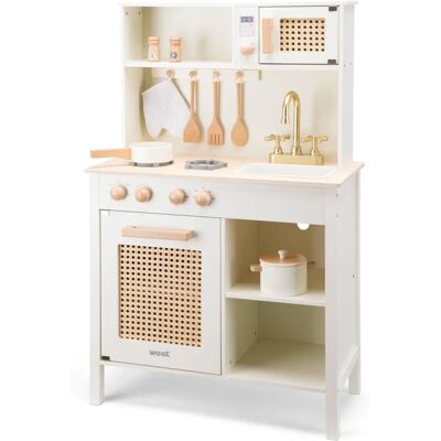 New Classic Toys Wooden Rattan Kitchen Playset - Kitchen Toy Set New Classic Toys Wooden Rattan Kitchen Playset - Kitchen Toy Set