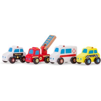 New Classic Toys 4 Vehicle Set - Wooden Toys for Kids New Classic Toys 4 Vehicle Set - Wooden Toys for Kids
