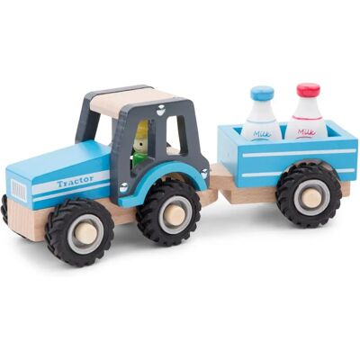 New Classic Toys Tractor with Trailer - Milk Bottles New Classic Toys Tractor with Trailer - Milk Bottles