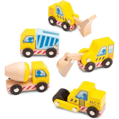 Ensemble de Véhicules de Construction en Bois - Jaune & Multicolore - 8 x 3,5 x 4,5 cm - Publicité Ensemble de Véhicules de Construction en Bois - Jaune & Multicolore - 8 x 3,5 x 4,5 cm - Publicité