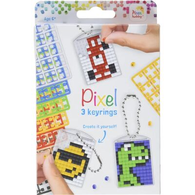 Kit créatif PIXEL - 3 porte-clés, 38 modèles - Amusement Kit créatif PIXEL - 3 porte-clés, 38 modèles - Amusement