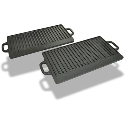 vidaXL Plaque de Grillage Réversible en Fonte 2 pcs - Plaque de Gril - Publicité vidaXL Plaque de Grillage Réversible en Fonte 2 pcs - Plaque de Gril - Publicité