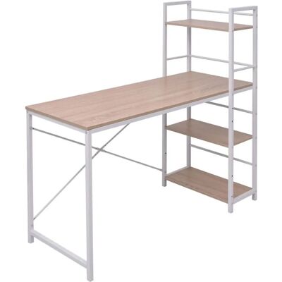 vidaXL Eiche Schreibtisch mit 4-stöckiger Bücherregal - Schreibtisch vidaXL Eiche Schreibtisch mit 4-stöckiger Bücherregal - Schreibtisch