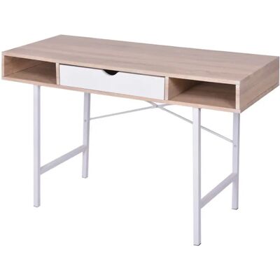 vidaXL 20135 Schreibtisch mit 1 Schublade Eiche und Weiß - Schreibtisch vidaXL 20135 Schreibtisch mit 1 Schublade Eiche und Weiß - Schreibtisch