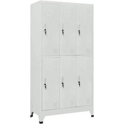 Armario de acero con 6 compartimentos - Gris - armario de almacenamiento Armario de acero con 6 compartimentos - Gris - armario de almacenamiento