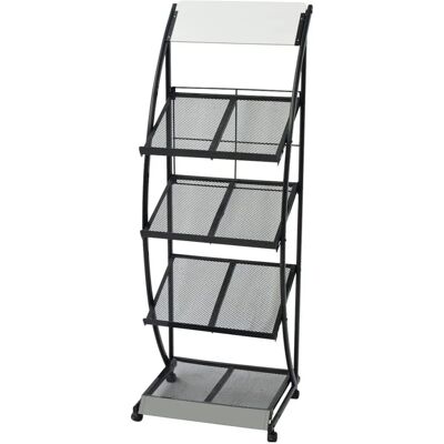 vidaXL 30099 Sort-Hvid Magasinstativ - A4 vidaXL 30099 Sort-Hvid Magasinstativ - A4