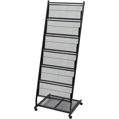 vidaXL Zeitschriftenständer Schwarz - Magazinhalter, 47,5×43×133 cm, A4 vidaXL Zeitschriftenständer Schwarz - Magazinhalter, 47,5×43×133 cm, A4