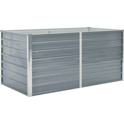 vidaXL Raised Garden Bed 160x80x77 cm Grey Galvanized Steel vidaXL Raised Garden Bed 160x80x77 cm Grey Galvanized Steel