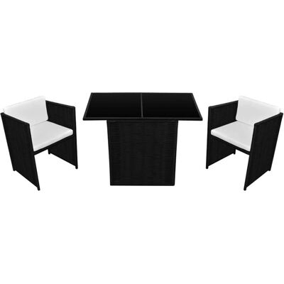 VidaXL Gartenmöbel-Set - Schwarz - Essbereich VidaXL Gartenmöbel-Set - Schwarz - Essbereich