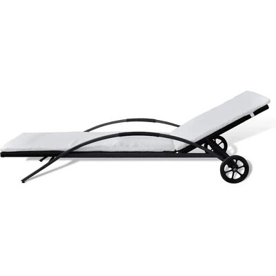 VIDAXL Nova Lounge Bett - Verstellbares Outdoor Rattan Sonnenliege - Schwarz VIDAXL Nova Lounge Bett - Verstellbares Outdoor Rattan Sonnenliege - Schwarz