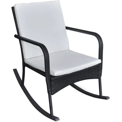VidaXL - 42493 - Czarny - PE rattan - krzesło bujane VidaXL - 42493 - Czarny - PE rattan - krzesło bujane