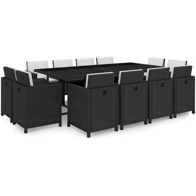 VidaXL Gartenset - Schwarz - Esstisch & 12 Stühle VidaXL Gartenset - Schwarz - Esstisch & 12 Stühle