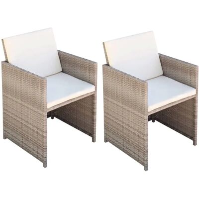 VidaXL Gartensessel - Stahl Creme, Weiß - Gepolsterter Sitz VidaXL Gartensessel - Stahl Creme, Weiß - Gepolsterter Sitz