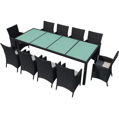 Maisonchic Gartentisch-Set 11-tlg. Schwarz Maisonchic Gartentisch-Set 11-tlg. Schwarz