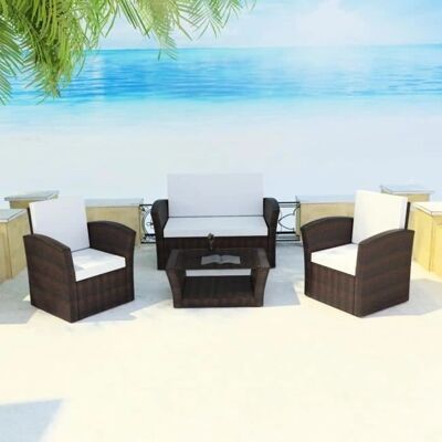 Maisonchic Modelo - Conjunto de Móveis de Jardim - Rattan Resistente às Intempéries Maisonchic Modelo - Conjunto de Móveis de Jardim - Rattan Resistente às Intempéries