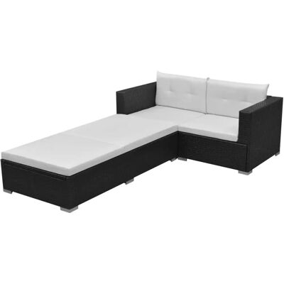 VidaXL Gartenmöbelset - Schwarz - 3-teilig VidaXL Gartenmöbelset - Schwarz - 3-teilig