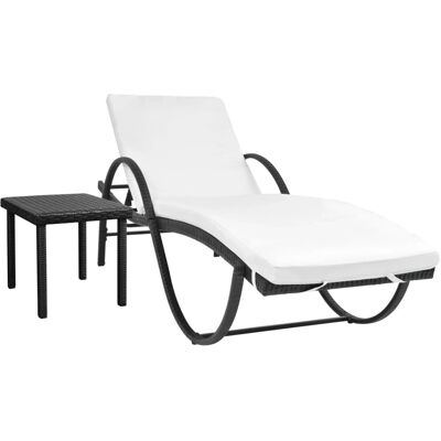 Maisonchic Gartenliege mit Kissen und Rattantisch - Gartenliegen Maisonchic Gartenliege mit Kissen und Rattantisch - Gartenliegen