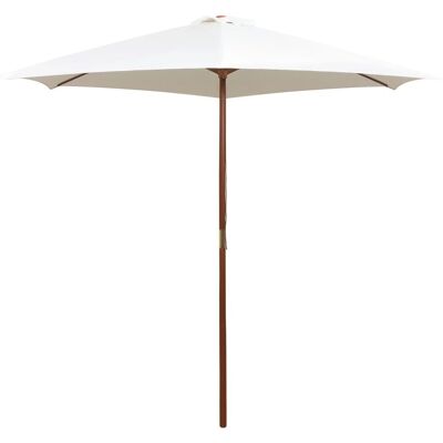 vidaXL Gartenschirm 270x270 cm Holzstange Creme Weiß - Gartenschirm vidaXL Gartenschirm 270x270 cm Holzstange Creme Weiß - Gartenschirm
