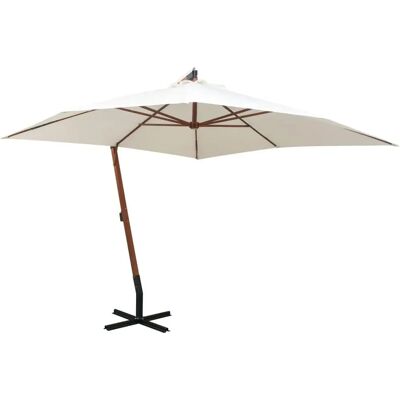 vidaXL Holz-Gartenschirm 300x300cm Weiß - Sonnenschutz vidaXL Holz-Gartenschirm 300x300cm Weiß - Sonnenschutz
