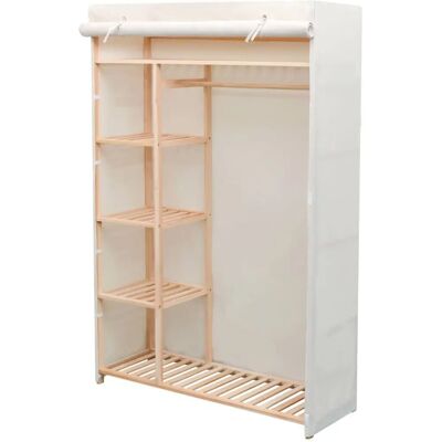vidaXL Kleiderschrank Stoff und Kiefernholz 110x40x170 cm - Kleiderschrank vidaXL Kleiderschrank Stoff und Kiefernholz 110x40x170 cm - Kleiderschrank