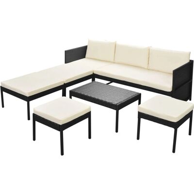 Nova Gartensofa-Set - Wetterfester Rattanlounge mit Kissen Nova Gartensofa-Set - Wetterfester Rattanlounge mit Kissen