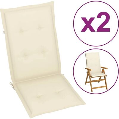vidaXL Housses de Chaises de Jardin pour Fauteuils Haut 2pcs Crème - Housses pour Chaises de Jardin - Publicité vidaXL Housses de Chaises de Jardin pour Fauteuils Haut 2pcs Crème - Housses pour Chaises de Jardin - Publicité