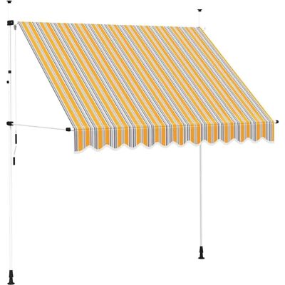 vidaXL 250cm Gelb Blau Streifen Manuelle Markise - Fenstervorhang vidaXL 250cm Gelb Blau Streifen Manuelle Markise - Fenstervorhang