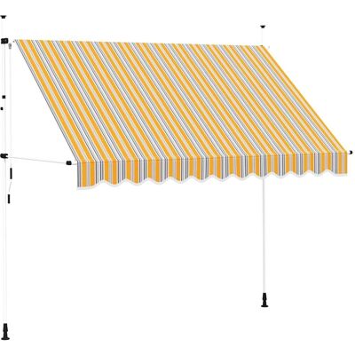 vidaXL Handmatige Uitvalbare Luifel 300cm Geel en Blauw Strepen - Luifel vidaXL Handmatige Uitvalbare Luifel 300cm Geel en Blauw Strepen - Luifel