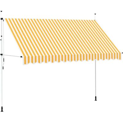 vidaXL Manuelle ausfahrbare Markise 350cm Orange und Weiß Streifen - Markise vidaXL Manuelle ausfahrbare Markise 350cm Orange und Weiß Streifen - Markise