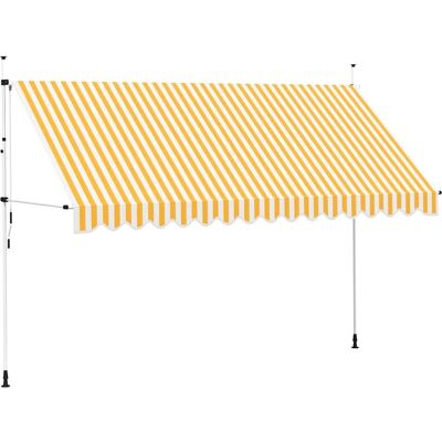 vidaXL Manuelle ausziehbare Markise 400cm Orange und Weiß Streifen - Markise vidaXL Manuelle ausziehbare Markise 400cm Orange und Weiß Streifen - Markise