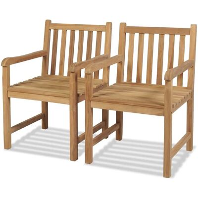 VidaXL Outdoor Stühle 2 Stück - Teak Braun VidaXL Outdoor Stühle 2 Stück - Teak Braun