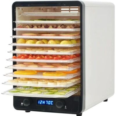 vidaXL Dehydrator - 10 hylder - Justerbar temperatur - 48 timers timer - Hvid vidaXL Dehydrator - 10 hylder - Justerbar temperatur - 48 timers timer - Hvid