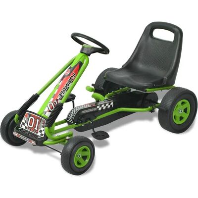 vidaXL Gokart à Pédales avec Siège Réglable Vert Voiture de Course Enfant - Publicité vidaXL Gokart à Pédales avec Siège Réglable Vert Voiture de Course Enfant - Publicité
