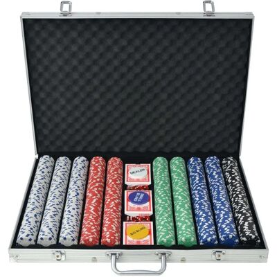 vidaXL Poker Sæt med 1000 chips - Casino spiltilbehør vidaXL Poker Sæt med 1000 chips - Casino spiltilbehør