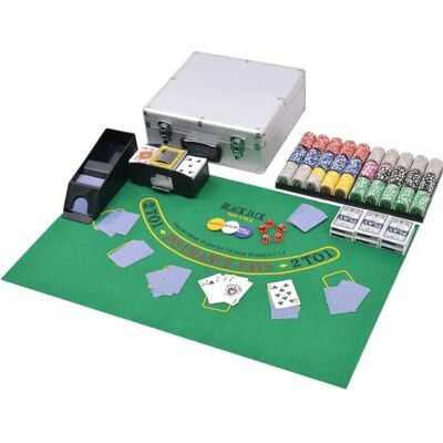 Ensemble Poker Casino avec 600 jetons - Aluminium Ensemble Poker Casino avec 600 jetons - Aluminium